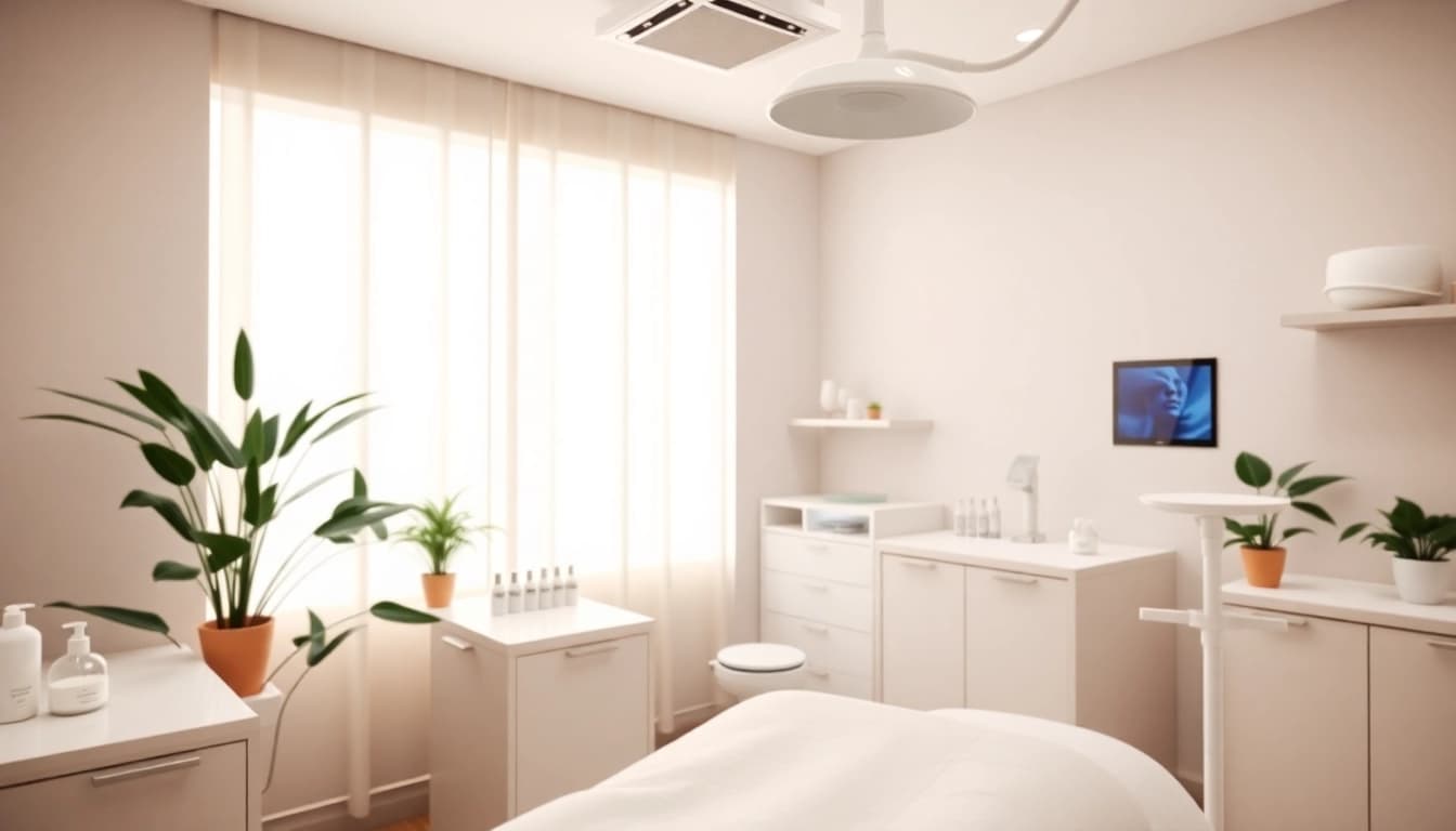 Experience personalized tratamente faciale Sibiu in a soothing clinic environment with advanced skincare technology.
