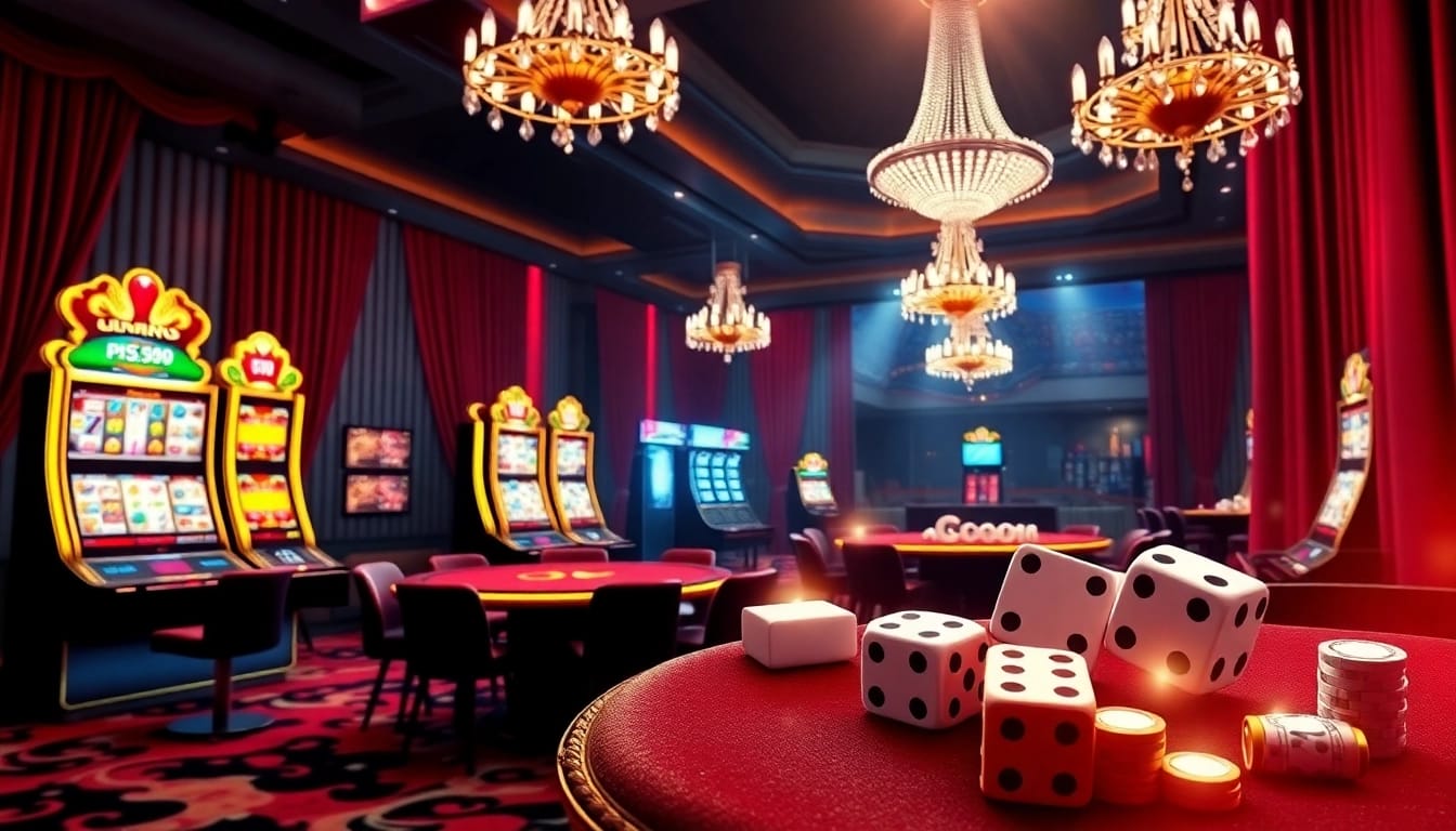 Engaging players in a vibrant PS99 casino environment with slot machines and poker chips.