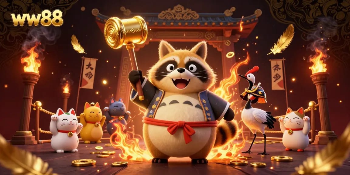 Spin and win at ww88 with a colorful 3D cartoon character scene embodying luck and excitement in casino gaming.