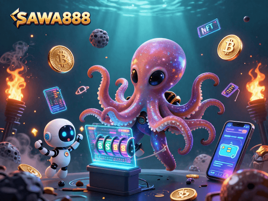 Experience thrilling gameplay with SAWA888's vibrant alien-themed slot adventures and crypto elements.