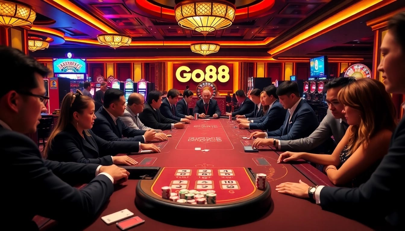 Experience the thrill of go88 live with players at an exciting casino table.