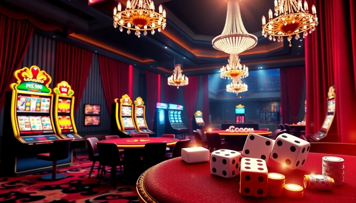 Engaging players in a vibrant PS99 casino environment with slot machines and poker chips.