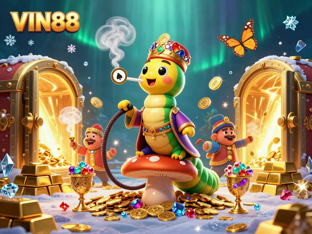 Play thrilling games at VIN88 with a vibrant 3D casino illustration showcasing dynamic elements and excitement.