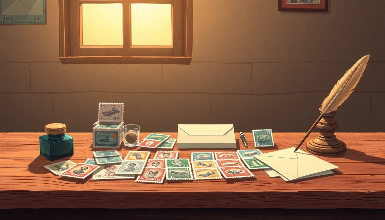 Explore affordable options with a vibrant display of cheap stamps on a wooden table.