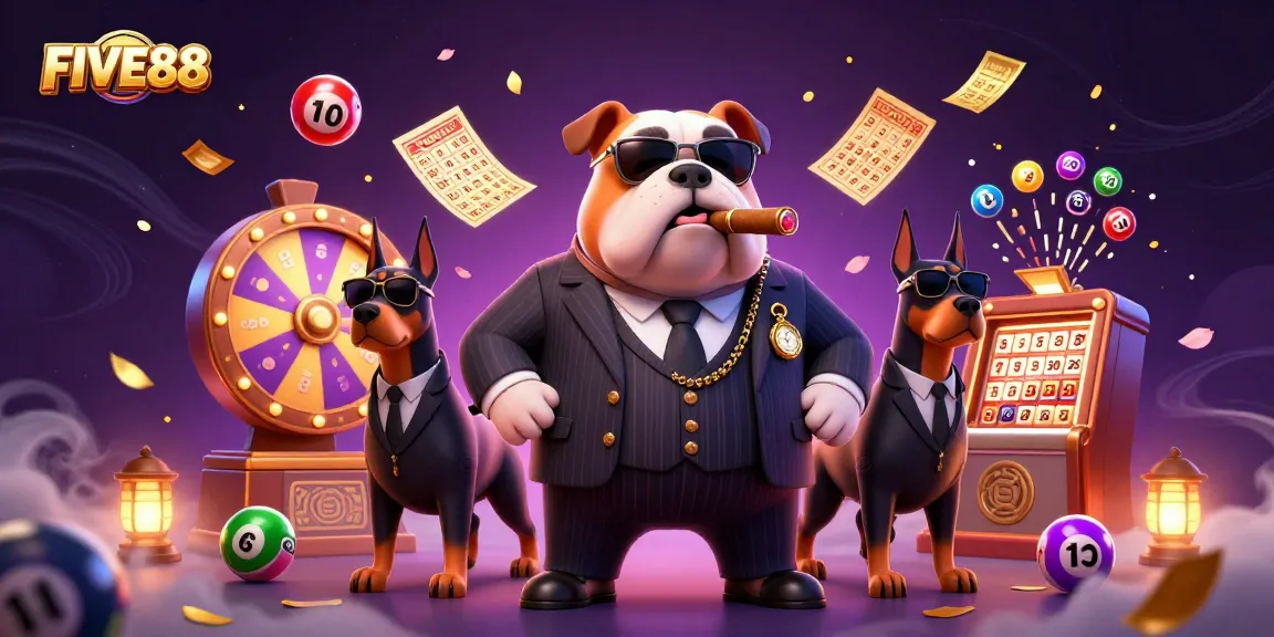 Engage with FIVE88's thrilling gaming experience featuring a mafia boss and game elements.