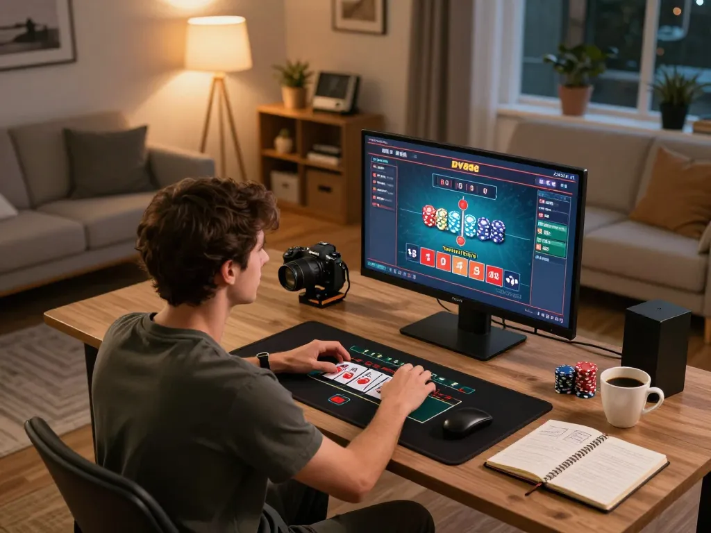 Player enjoying online casino gaming experience at DV88 with engaging gameplay on screen.