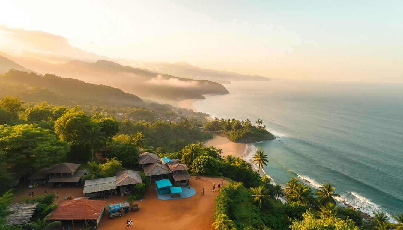 Experience Hela Lanka's enchanting coastlines and landscapes in a vibrant, inviting scene.