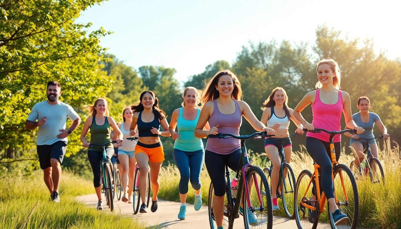 Active individuals engaging in outdoor exercise for Weight Loss, promoting community wellness.