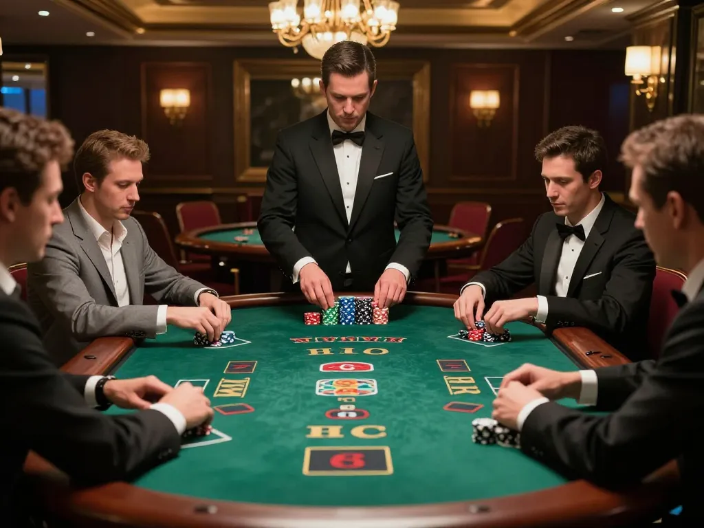 Players enjoying a high-stakes blackjack game at nohu52 casino with a luxurious atmosphere.