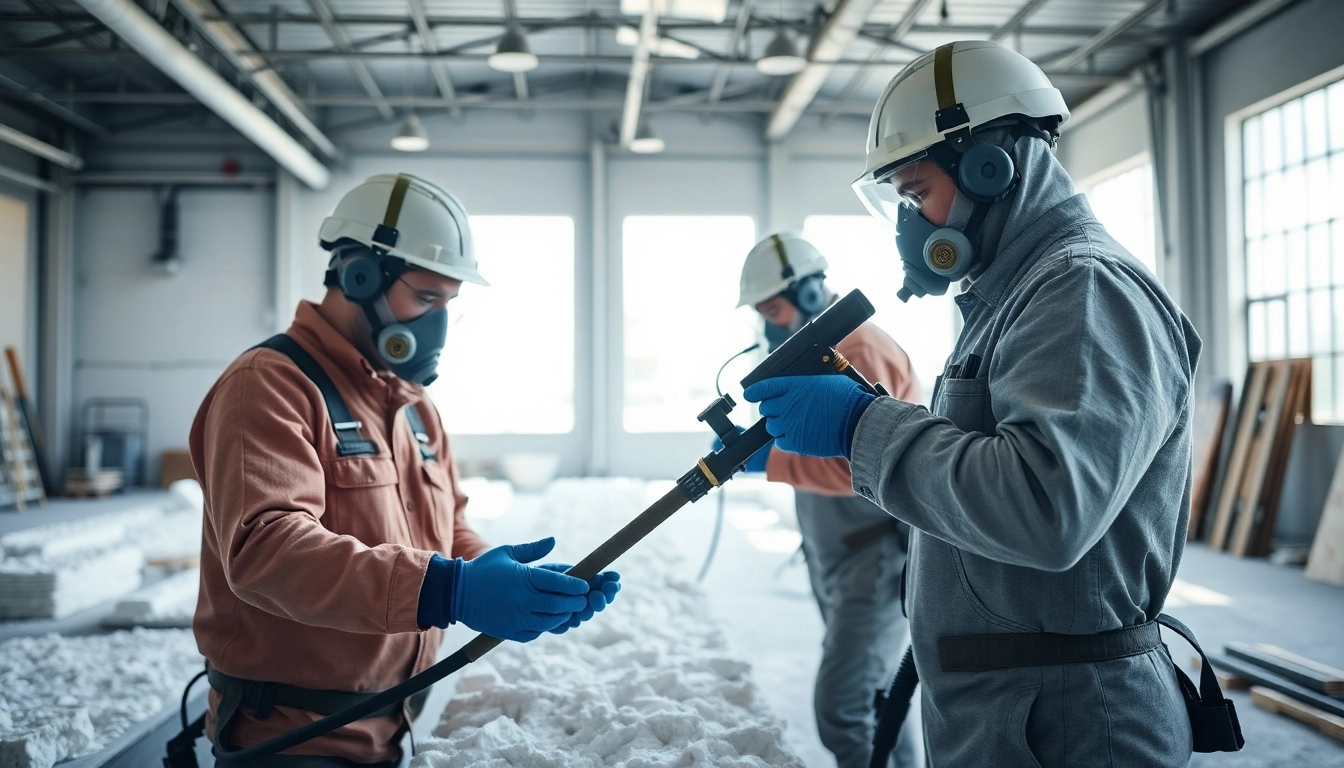 Efficient spray foam removal Surrey executed by a team in protective gear, ensuring safety and precision.