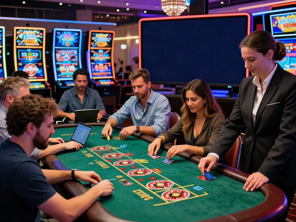 Players enjoying games at an online credit card casino, highlighting the convenience of credit card transactions.