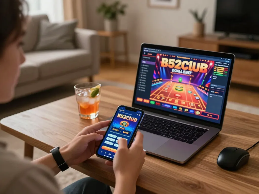B52club app gameplay on smartphone with immersive online casino atmosphere