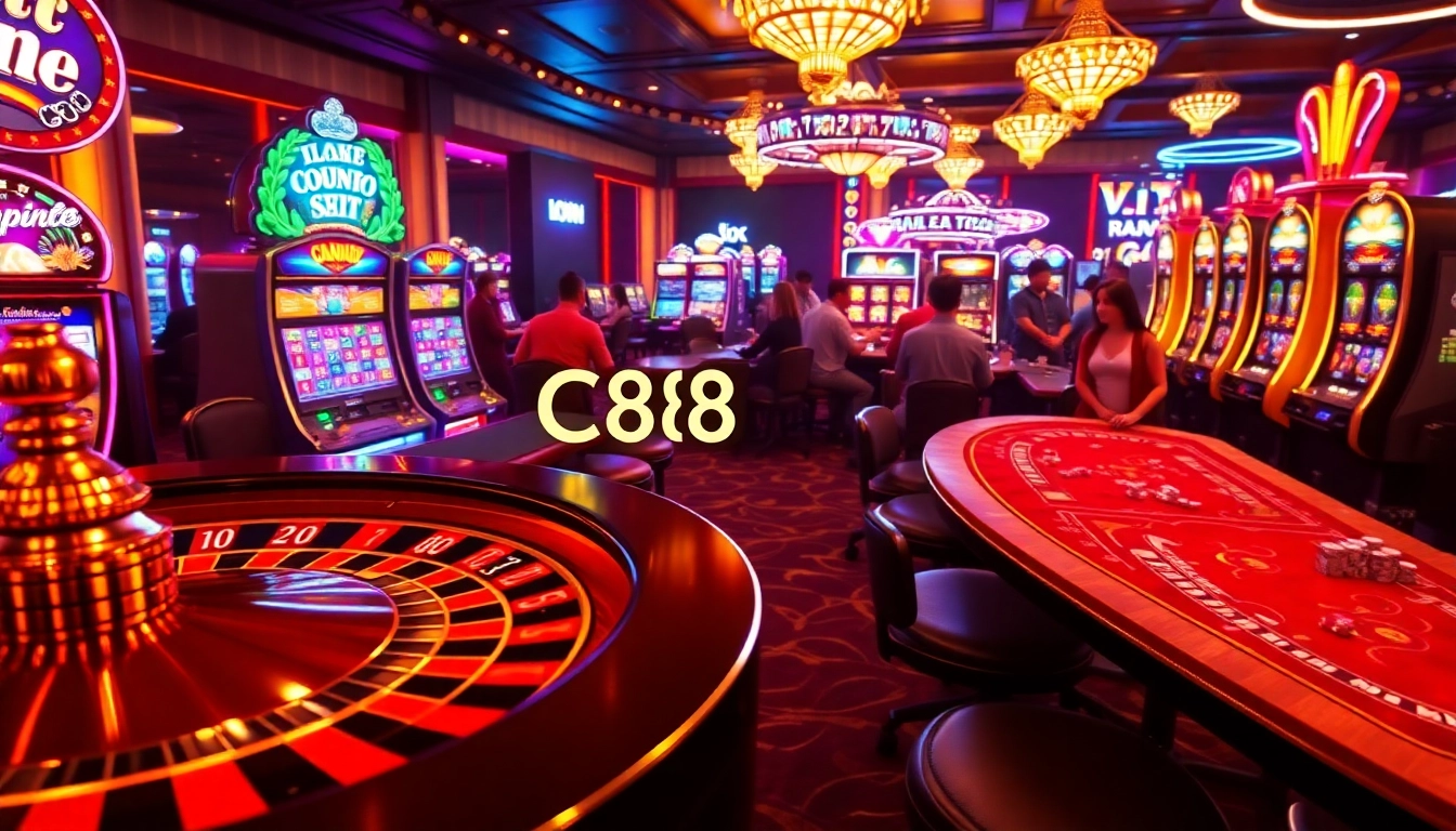 Players enjoy a thrilling gambling experience featuring CM88 promotions at lively casino tables.