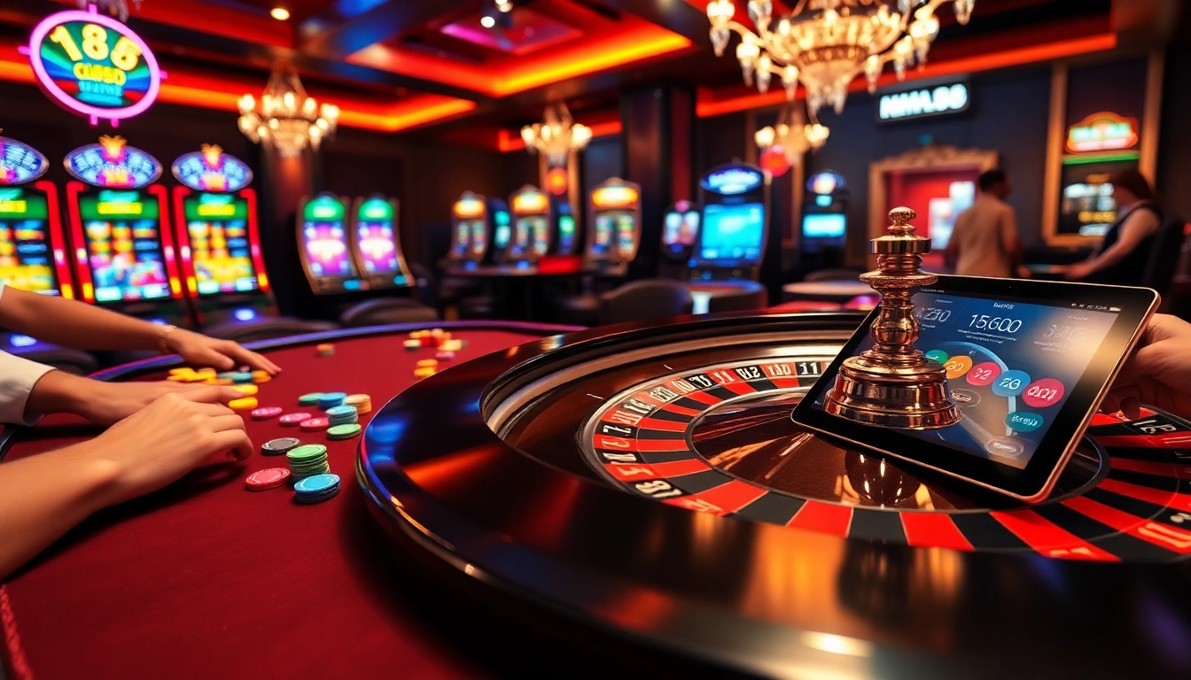 Experience the excitement of betting at the luxurious casino table featured on https://mm88.how/ with roulette and colorful chips.