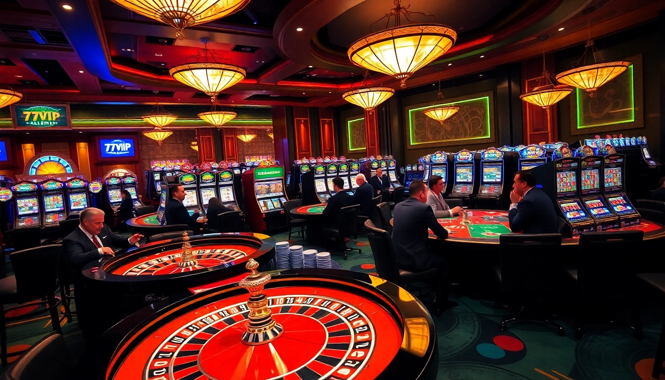 Experience the thrill of 777VIP with elite gamblers at luxurious casino tables.