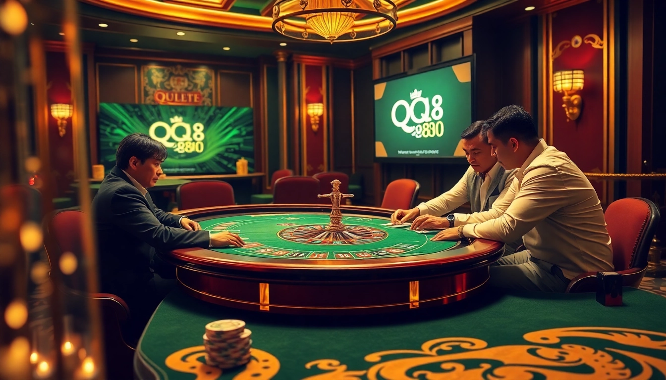 Fast-paced poker action at QQ 88, showcasing high-stakes gameplay and luxurious casino elements.
