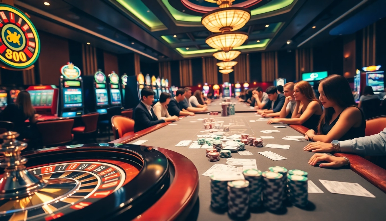 Gambling excitement at https://hb88.jp.net/ showcasing vibrant casino tables and players.