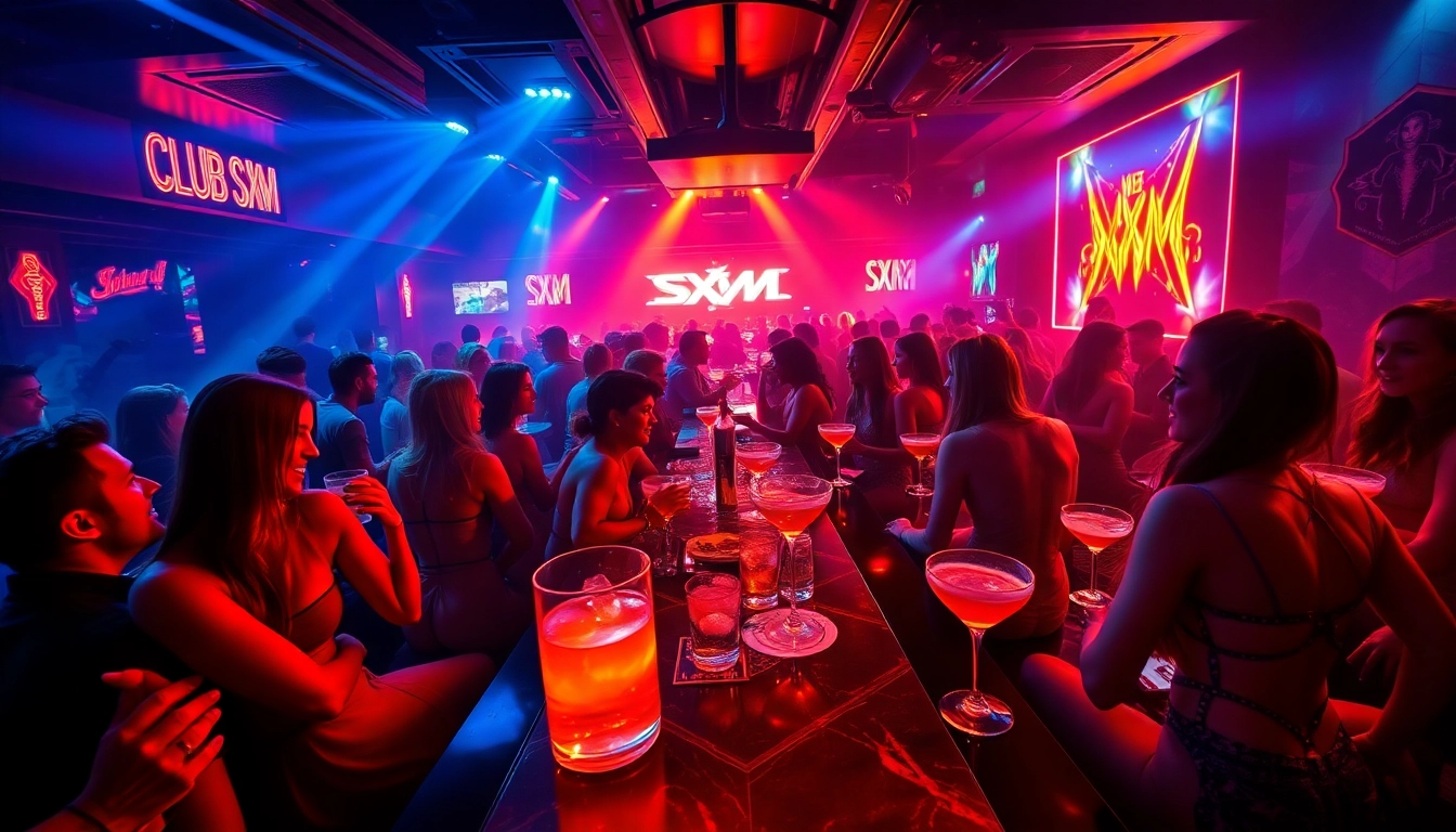 Dynamic nightlife at Club SXM, featuring vibrant crowds and stunning performances.