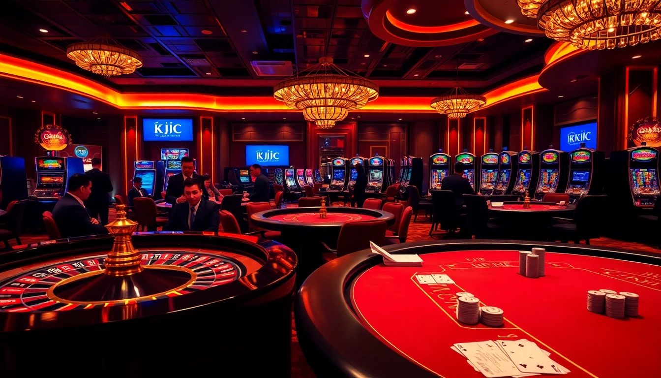 Liên minh quốc tế KJC offers an exciting gaming experience at luxurious casino tables with vibrant colors and engaging gameplay.