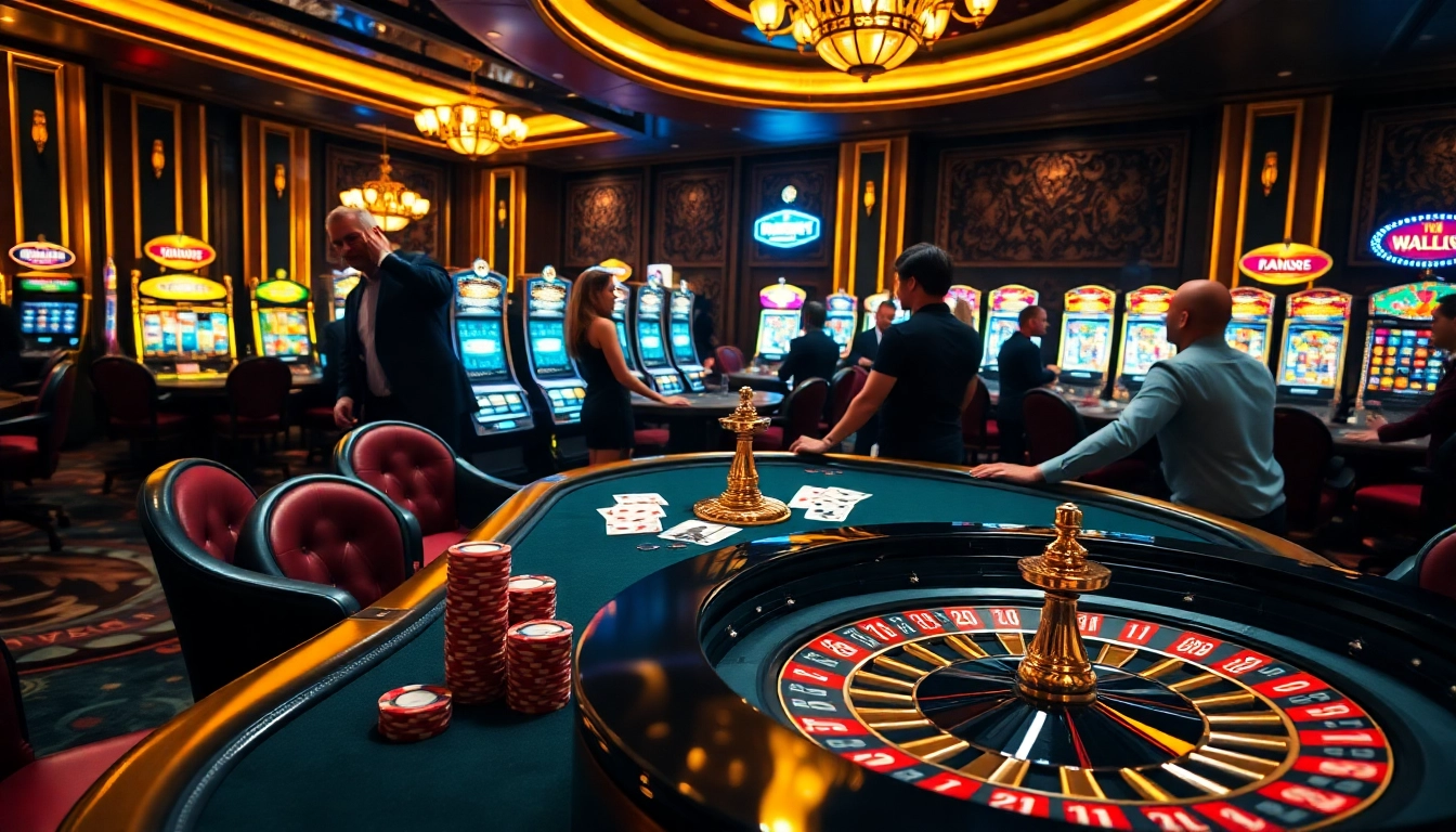 Experience thrilling XXX games at a vibrant casino featuring poker tables and slot machines.