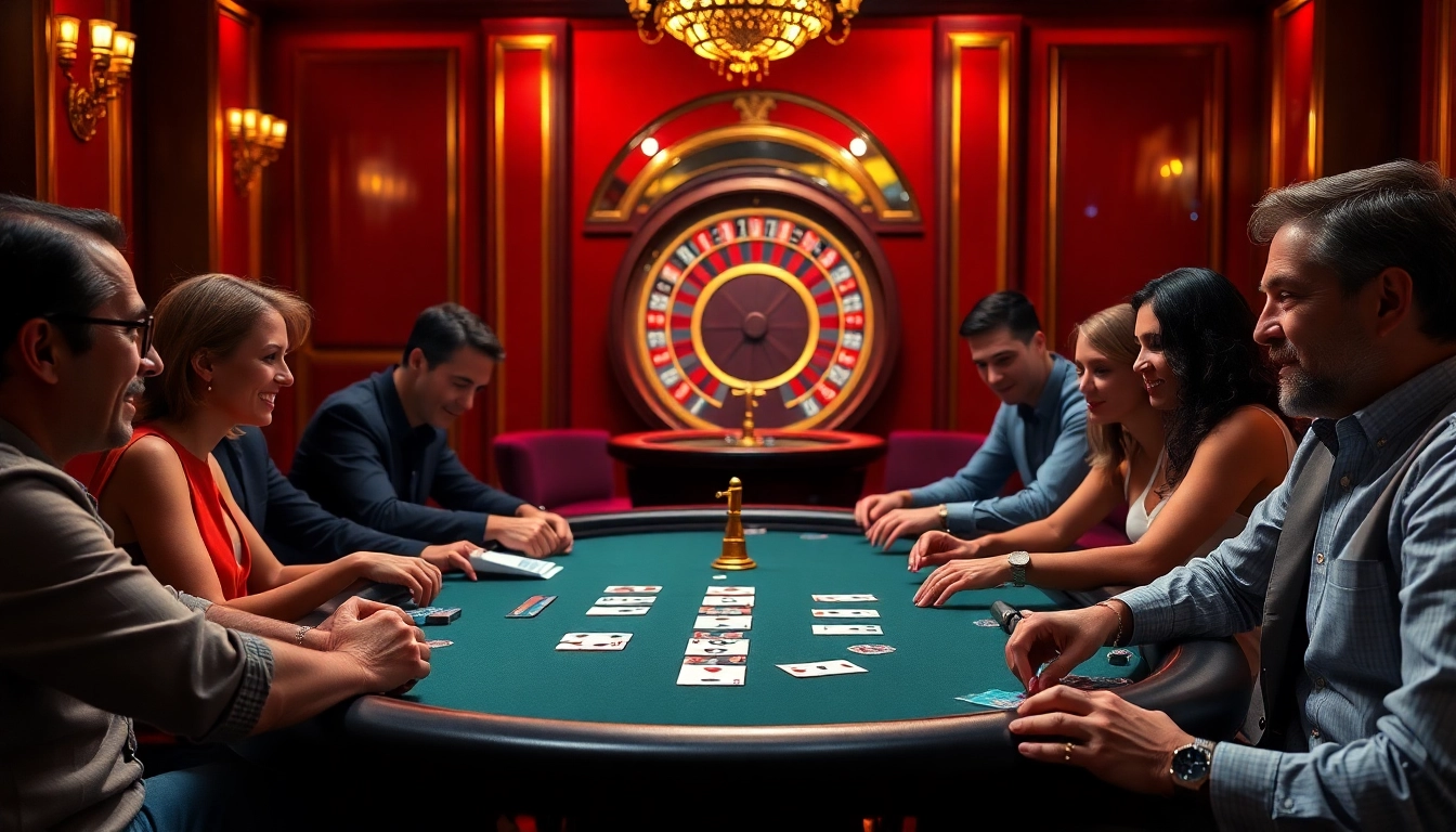 Experience thrilling gameplay at the KJC poker table with vibrant chips and dramatic lighting.