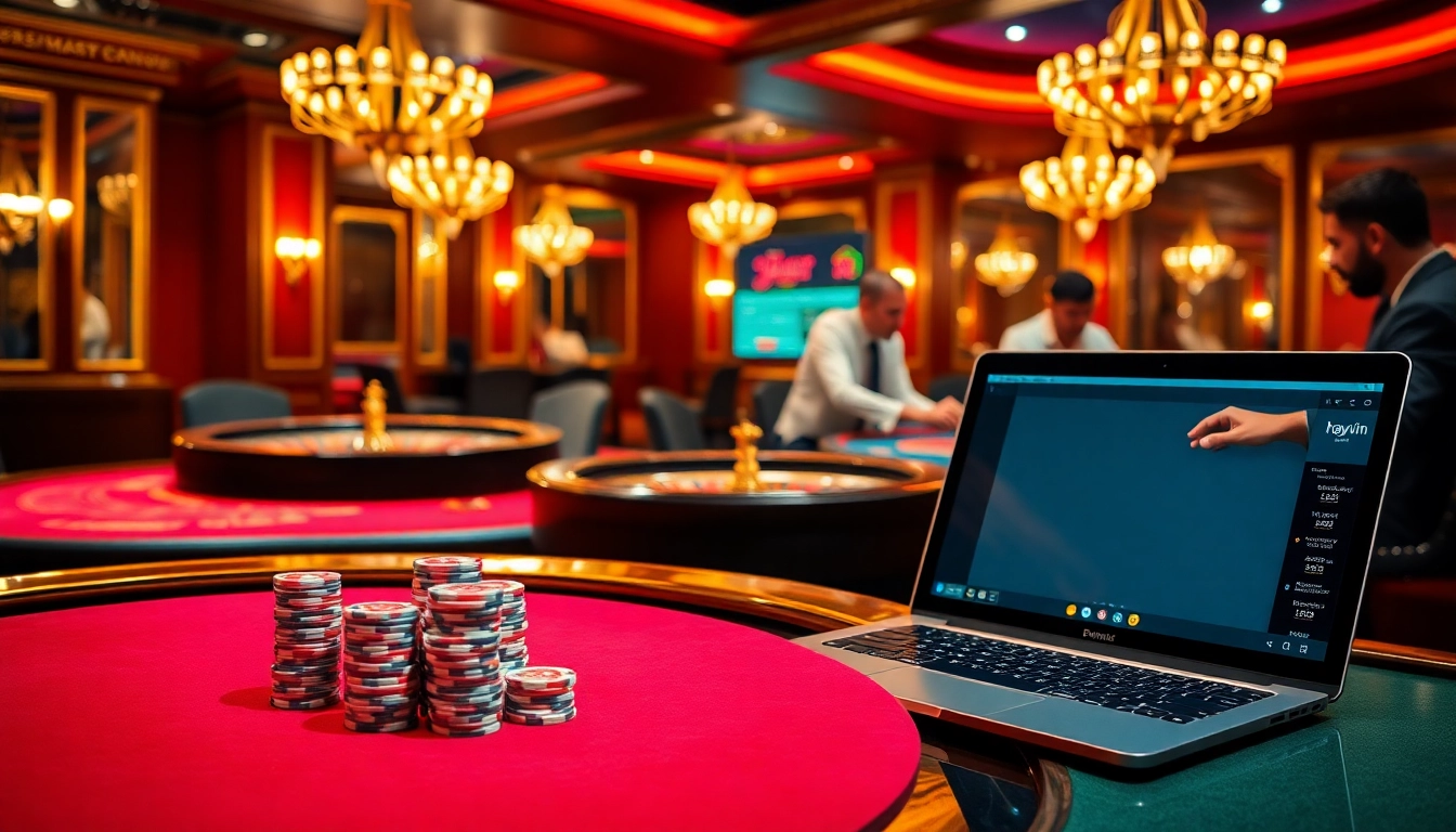 Betting excitement at hay.win with vibrant casino tables and engaged players.