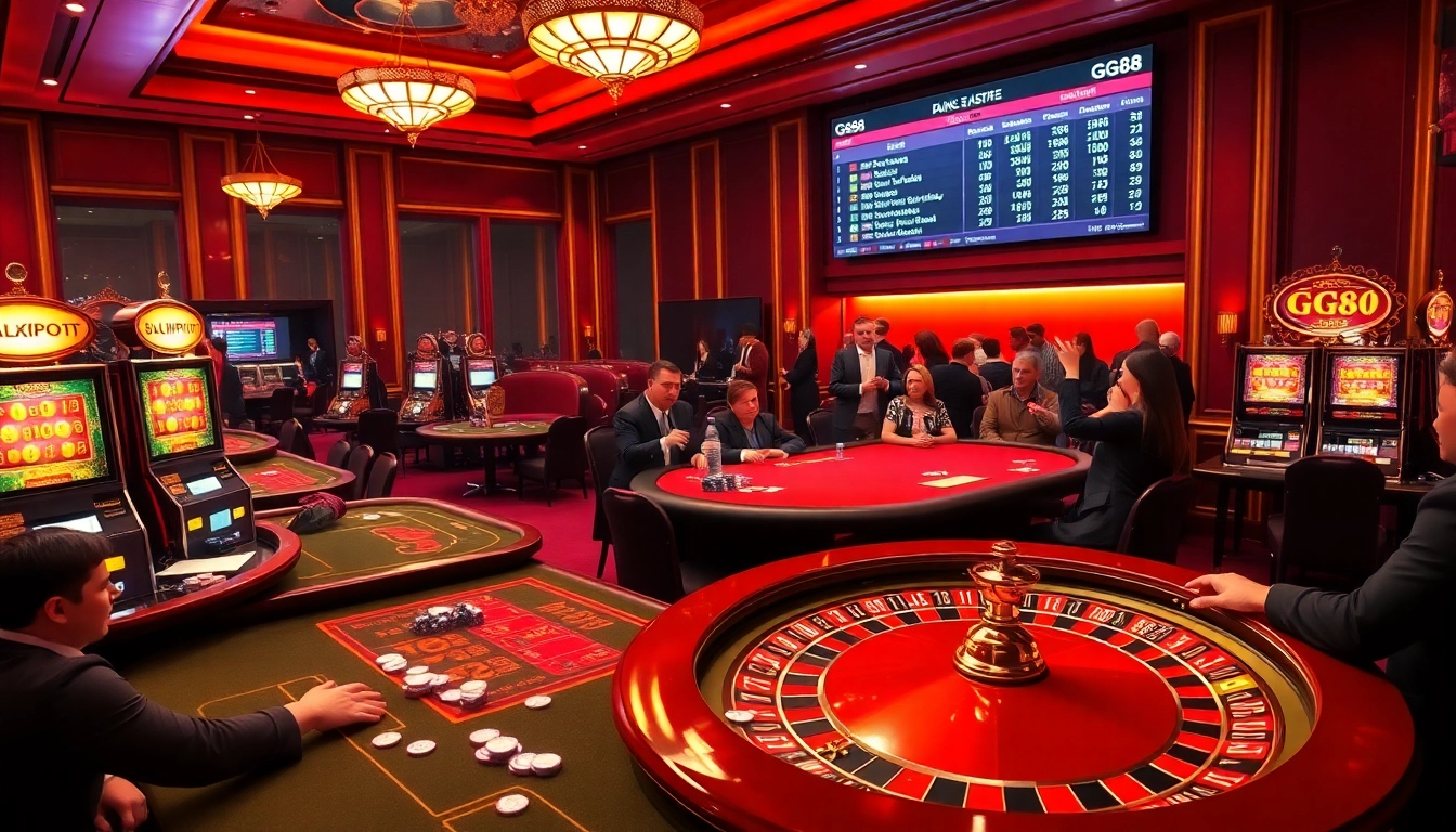 Experience exhilarating gameplay at GG88 Tech with dynamic gaming tables and vibrant slot machines.
