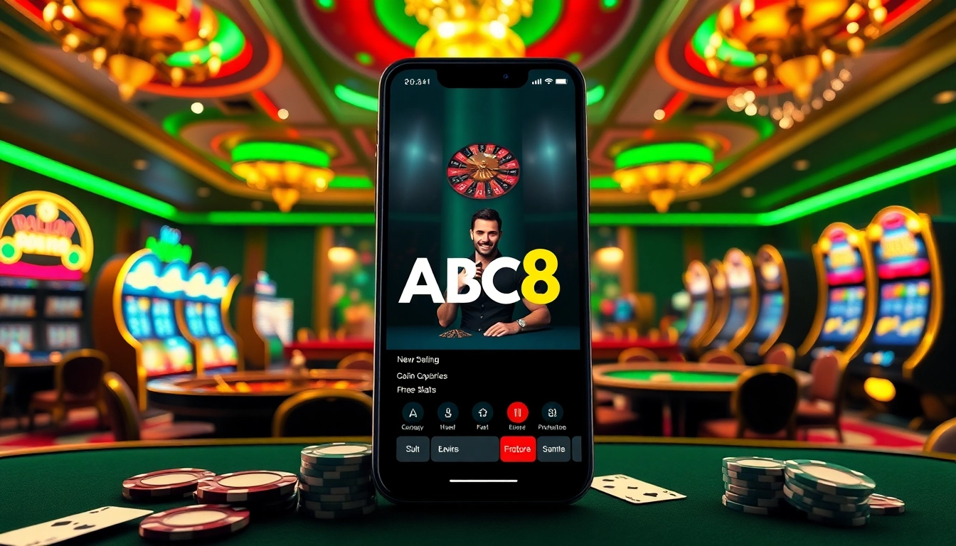 Experience thrilling gameplay with the abc8 app on a vibrant casino floor filled with action.