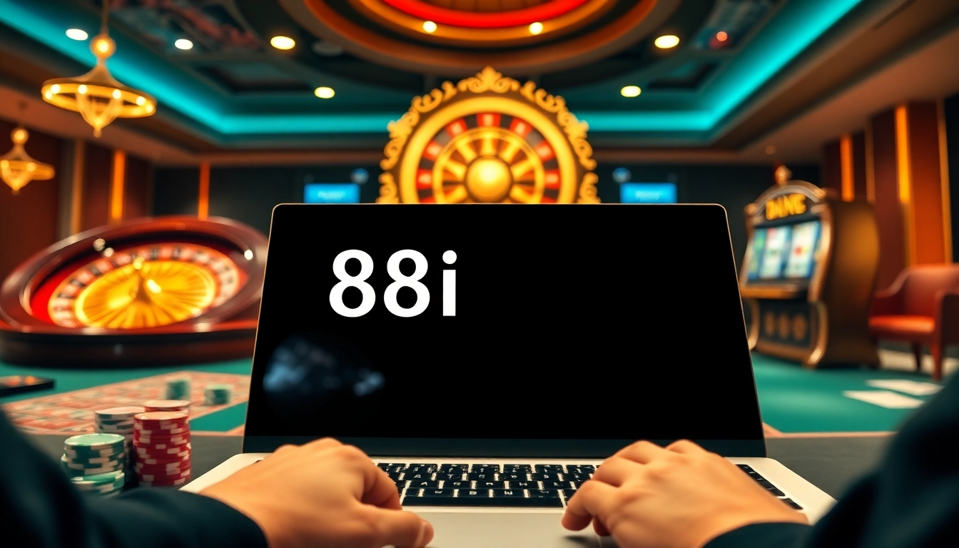 Exciting scene of online gambling showcasing 88i đăng nhập with modern casino elements.