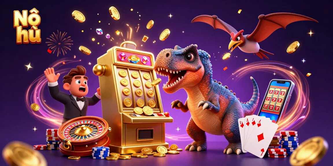 Nổ hũ jackpot scene with pachycephalosaurus and casino excitement
